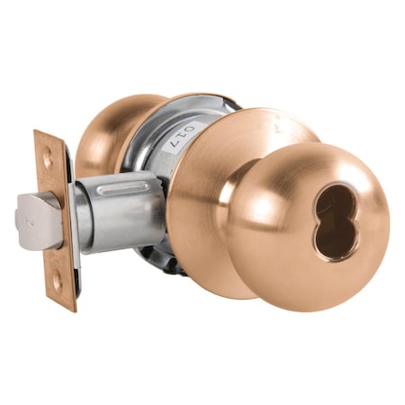 Arrow Lock Grade 2 Classroom Cylindrical Lock, Tudor Knob, SFIC Less Core, Satin Bronze Finish, Non-handed MK17-TA-10-IC